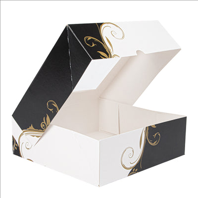 BOÎTES PÂTISSERIES AVEC FENÊTRE 'THEPACK CLASSIC' 250 G/M2 23x23x7,5 CM BLANC CARTON ONDULÉ NANO-MICRO (200 UNITÉS)