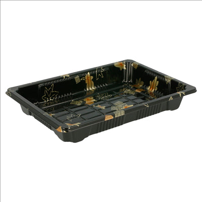 RÉCIPIENTS + COUVERCLES POUR "SUSHI"  17x12,3x4,5 CM NOIR PS (600 UNITÉS)