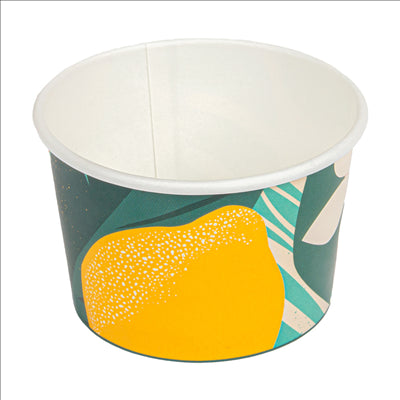 POTS À GLACES 'AMALFI' 120 ML 210 + 18 PE G/M2 Ø7,7x4,7 CM BLANC CARTON (2000 UNITÉS)