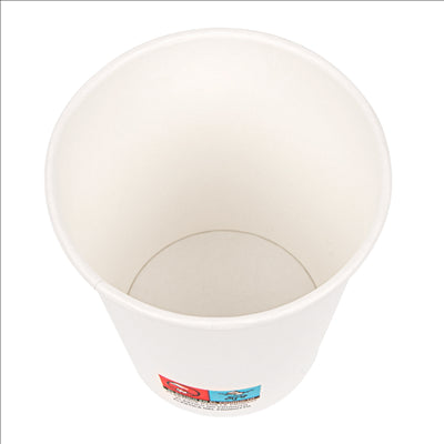 GOBELETS BOISSONS CHAUDES 1 PAROI 300 ML 300 + 18 PE G/M2 Ø9/6x9,5 CM BLANC CARTON (1000 UNITÉS)