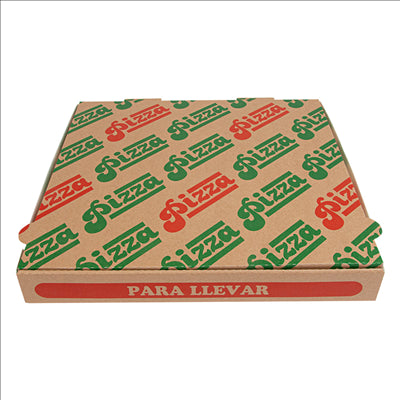 BOÎTES PIZZA 'THEPACK' 330 G/M2 32x32x3,8 CM NATUREL CARTON ONDULÉ MICROCANAL (100 UNITÉS)