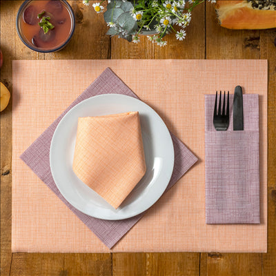 SETS DE TABLE 'DRY COTTON' 55 G/M2 30x40 CM MANDARINE AIRLAID (800 UNITÉS)