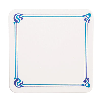 DESSOUS DE VERRE BLEU 'MAXIM' 210 G/M2 8,5x8,5 CM BLANC CARTON (6000 UNITÉS)