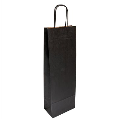 SACS SOS AVEC ANSES 1 BOTEILLE  100 G/M2 14+8x40 CM NOIR KRAFT (250 UNITÉS)