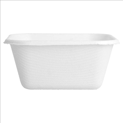 CONTENEURS 'BIONIC' 250 ML 9,5x9,5x4,3 CM BLANC BAGASSE (1000 UNITÉS)