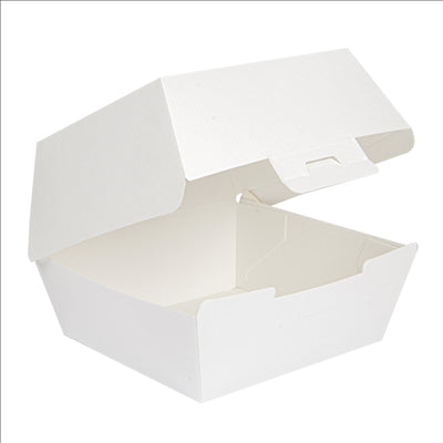 BOÎTES HAMBURGER 'THEPACK' 230 G/M2 13x12,5x9 CM (M) BLANC CARTON ONDULÉ NANO-MICRO (500 UNITÉS)