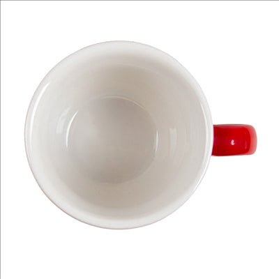 TASSES CAFÉ 'AKALA' 80 ML Ø6,3/3,5x6 CM ROUGE/BLANC PORCELAINE (6 UNITÉS)