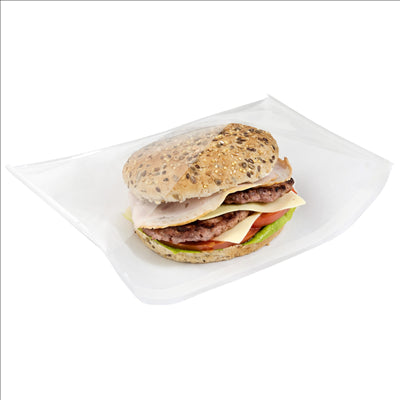 DELI PACK AUTO FERMETURE  30 G/M2 + 13 PP 21x16/14 CM BLANC KRAFT (400 UNITÉS)