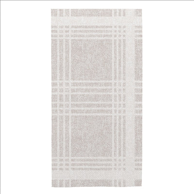 SERVIETTES PLIAGE 1/8 'X-SOFT' 'MADRAS I' 65 G/M2 40x40 CM GRIS AIRLAID (700 UNITÉS)