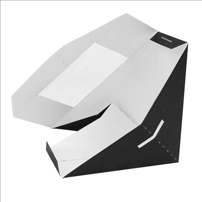BOÎTES SANDWICH AVEC FENÊTRE - SIMPLE 'THEPACK' 230 G/M2 + OPP 12,4x12,4x5,5 CM NOIR CARTON ONDULÉ NANO-MICRO (500 UNITÉS)