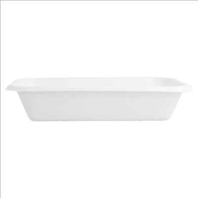 PLATEAUX 'BIONIC' 425 ML 18x12x3,5 CM BLANC BAGASSE (600 UNITÉS)