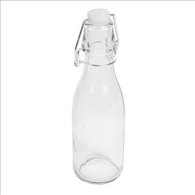 BOUTEILLE + FERMETURE CLIP 250 ML Ø 5,5x19,5 CM TRANSPARENT VERRE (48 UNITÉS)