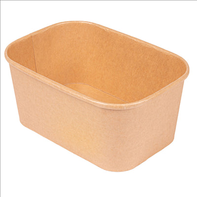 RÉCIPIENTS RECTANGULAIRES 1000 ML 320 + 30 PE G/M2 17,3x12,3x7,5 CM NATUREL KRAFT (300 UNITÉS)