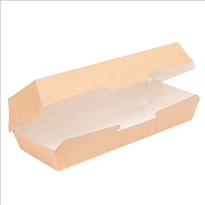 BOÎTES "PANINI" 'THEPACK' 220 G/M2 26,5x12,2x7 CM NATUREL CARTON ONDULÉ NANO-MICRO (300 UNITÉS)