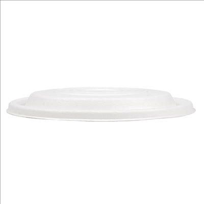 COUVERCLES BAS POUR RÉFÉRENCES 251.53/54/55 'BIONIC'  Ø 21,4x1 CM BLANC BAGASSE (400 UNITÉS)