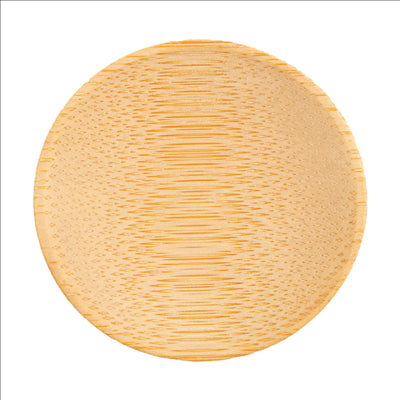 MINI ASSIETTES RONDES  Ø 6 CM NATUREL BAMBOU (24 UNITÉS)