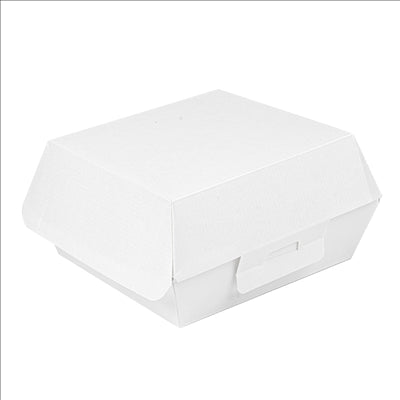 BOÎTES HAMBURGER 'THEPACK' 230 G/M2 13x12,5x6,2 CM (S) BLANC CARTON ONDULÉ NANO-MICRO (450 UNITÉS)