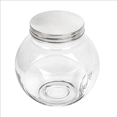 POT POUR STOCKER SPHÉRIQUE 'WAKI GLASS' 3 L 19,5x13,5x19,5 CM TRANSPARENT VERRE (6 UNITÉS)