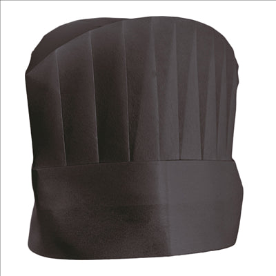 TOQUES CONTINENTAL CHEF'S "ROUND TOP"  20 CM NOIR AIRLAID (10 UNITÉS)