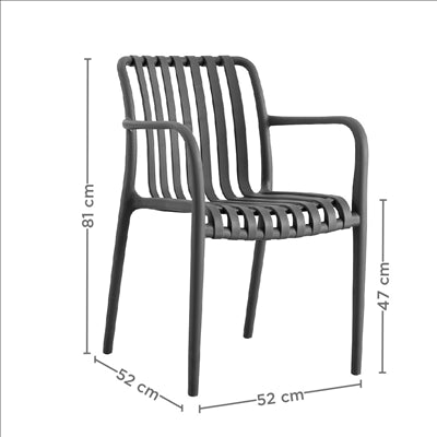 CHAISE EMPILABLE 'SUPRA-TEK'  52x52x81 CM GRIS PP (4 UNITÉS)