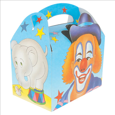 BOÎTES MENU ENFANT "CIRQUE"  320 G/M2 15,50x10,50x17,50 CM QUADRICHROMIE CARTON (300 UNITÉS)