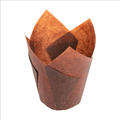 MUFFIN CUPS 'TULIP' 50 G/M2 15x15 CM MARRON PARCH.INGRAISSABLE (1000 UNITÉS)