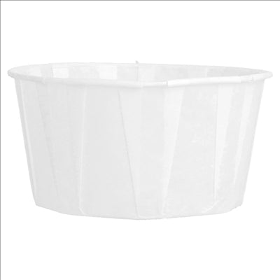 POTS TRAITEUR PAPIER PLISSÉ 165 ML (5,5 oz) 80 G/M2 Ø8/6x4,3 CM BLANC PARCH.INGRAISSABLE (1000 UNITÉS)
