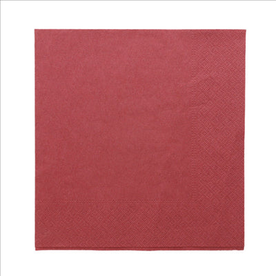 SERVIETTES ECOLABEL 2 PLIS  18 G/M2 39x39 CM BORDEAUX OUATE (1600 UNITÉS)