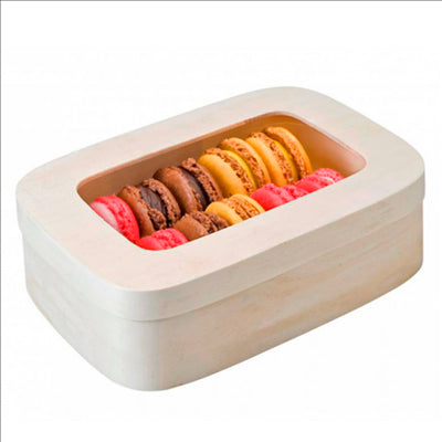 BOÎTE POUR 10/12 MACARONS  18x12,8x5 CM NATUREL BOIS (40 UNITÉS)