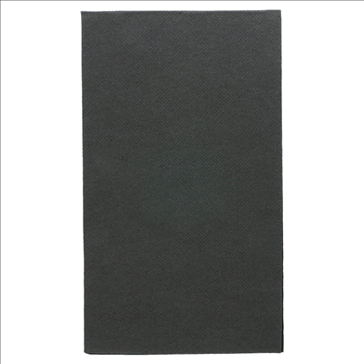 SERVIETTES ECOLABEL P. 1/6 'DOUBLE POINT' 18 G/M2 33x40 CM NOIR OUATE (2000 UNITÉS)