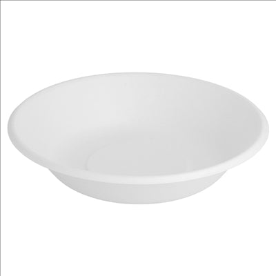 ASSIETTES CREUSES 'BIONIC' 680 ML Ø 19x4 CM BLANC BAGASSE (1000 UNITÉS)