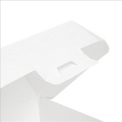 BOÎTES HAMBURGER 'THEPACK' 230 G/M2 13x12,5x6,2 CM (S) BLANC CARTON ONDULÉ NANO-MICRO (450 UNITÉS)