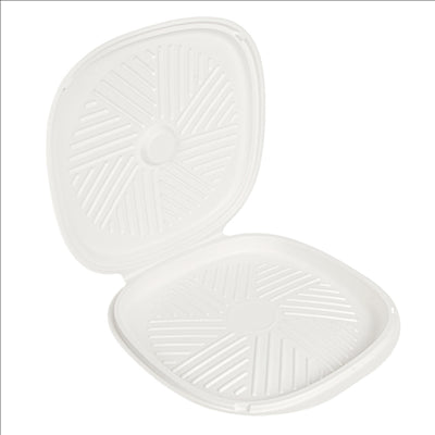 BOÎTES PIZZA 'BIONIC'  Ø35x2,8 CM BLANC BAGASSE (100 UNITÉS)