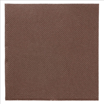 SERVIETTES ECOLABEL 'DOUBLE POINT' 18 G/M2 20x20 CM CHOCOLAT OUATE (2400 UNITÉS)