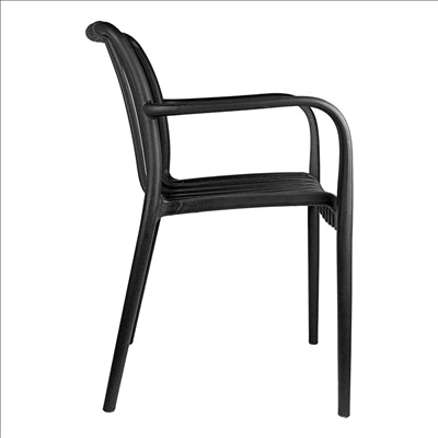 CHAISE EMPILABLE 'SUPRA-TEK'  52x52x81 CM NOIR PP (4 UNITÉS)