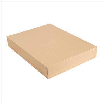 PLATEAUX + COUVERCLE 'THEPACK' 290 G/M2 40,5x30,5x6 CM NATUREL CARTON ONDULÉ MICROCANAL (150 UNITÉS)