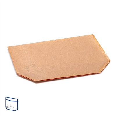 RÉCIPIENTS AVEC BASE ET FENÊTRE 'TURTLE PACK' 50 G/M2 + 15 PP 20+4/4x15 CM NATUREL KRAFT (100 UNITÉS)