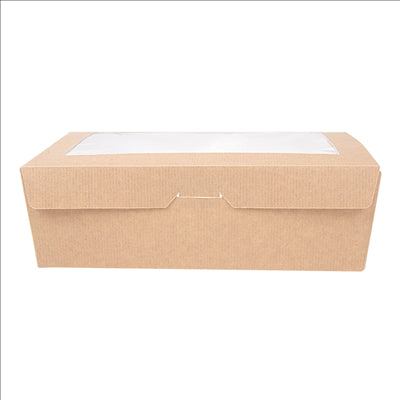 BOÎTES AVEC FENÊTRE 'THEPACK' 1980 ML 220 G/M2 + OPP 19,8x14x6,4 CM NATUREL CARTON ONDULÉ NANO-MICRO (150 UNITÉS)