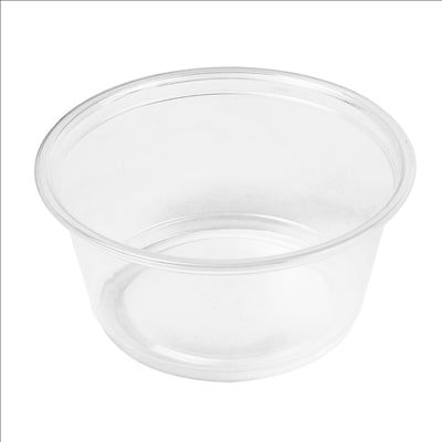 50 PETITS POTS + 50 COUVERCLES 100 ML Ø7,4x3,5 CM TRANSPARENT PP (24 UNITÉS)