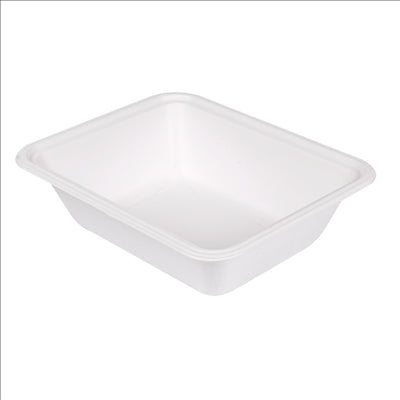 PLATEAUX 'BIONIC'  23,1x18,7x6,3 CM BLANC BAGASSE (400 UNITÉS)