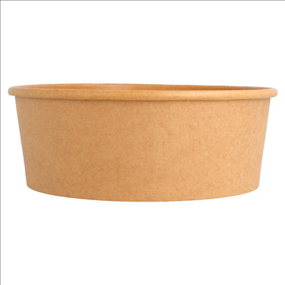 POTS SALADIERS 1300 ML - 43,3 oz 320 + 18 PE G/M2 Ø 18,4/16x6,6 CM NATUREL KRAFT (300 UNITÉS)