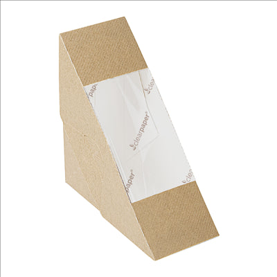 BOÎTES SANDWICH AVEC FENÊTRE ECO - SIMPLE 'THEPACK' 220 G/M2 12,4x12,4x5,5 CM NATUREL CARTON ONDULÉ NANO-MICRO (500 UNITÉS)