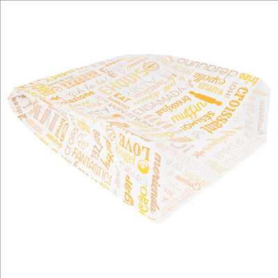 SACHETS CROISSANTS 'PAROLE' 33 G/M2 19+8x26 CM BLANC CELLULOSE (500 UNITÉS)