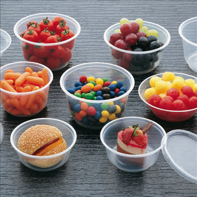 COUVERCLES POUR POTS 184.04/05/06/07/12  Ø 12 CM TRANSPARENT PP (500 UNITÉS)