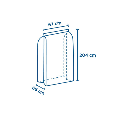 50 U. HOUSSES POUR CHARIOTS  15µ 67+66x204 CM TRANSPARENT HDPE (1 UNITÉ)