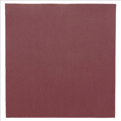 SERVIETTES ECOLABEL 'DOUBLE POINT' 18 G/M2 39x39 CM BORDEAUX OUATE (1200 UNITÉS)