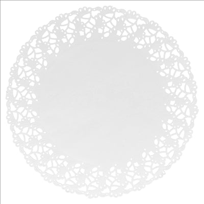 DENTELLES RONDES AJOURÉES  53 G/M2 Ø 27 CM BLANC PAPIER (250 UNITÉS)