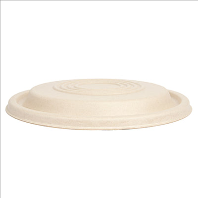 COUVERCLES BAS POUR RÉFÉRENCES 251.57/58/59 'BIONIC'  Ø 21,4x1 CM NATUREL BAGASSE (400 UNITÉS)