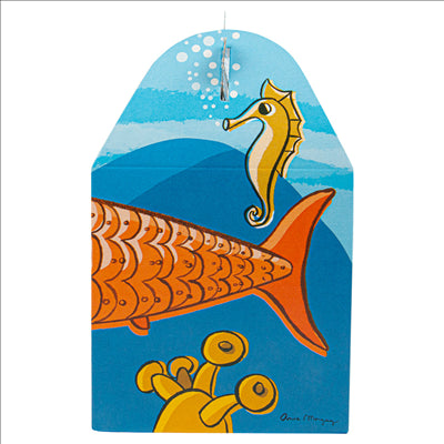 BOÎTES MENU ENFANT "FOND DE LA MER"  320 G/M2 15,50x10,50x17,50 CM QUADRICHROMIE CARTON (300 UNITÉS)