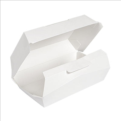 BOÎTES "LUNCH BOX" 'THEPACK' 230 G/M2 22x13x7,5 CM BLANC CARTON ONDULÉ NANO-MICRO (300 UNITÉS)